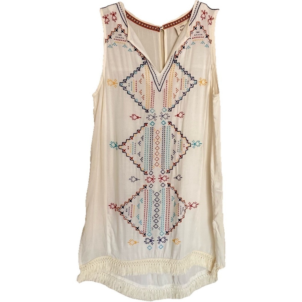 Beautiful Embroidered Bohemian Southwest Western Knox Rose Tunic Top Sz Small